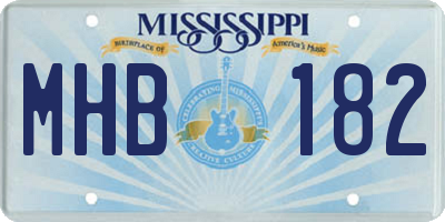 MS license plate MHB182