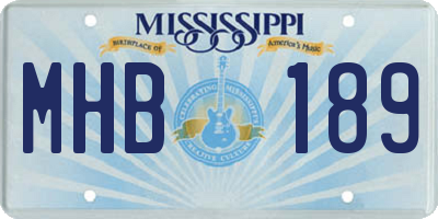 MS license plate MHB189