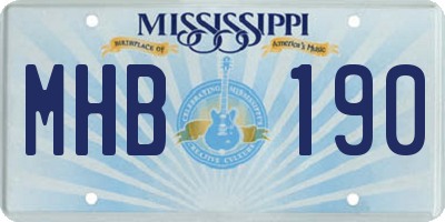 MS license plate MHB190