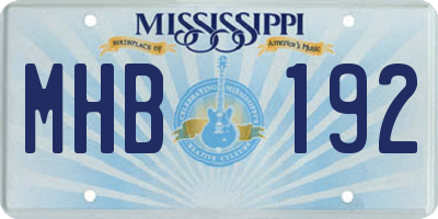 MS license plate MHB192