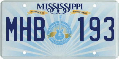 MS license plate MHB193