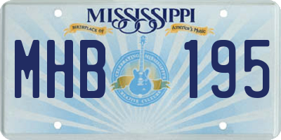 MS license plate MHB195