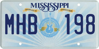 MS license plate MHB198