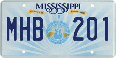 MS license plate MHB201