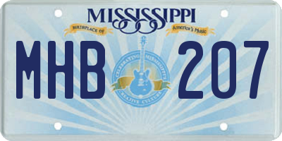 MS license plate MHB207