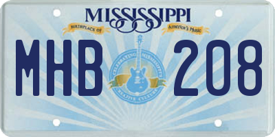 MS license plate MHB208