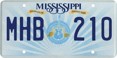 MS license plate MHB210