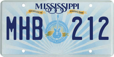 MS license plate MHB212