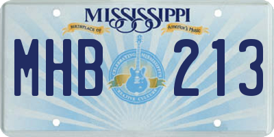 MS license plate MHB213