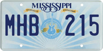 MS license plate MHB215