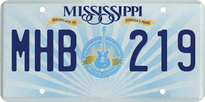 MS license plate MHB219