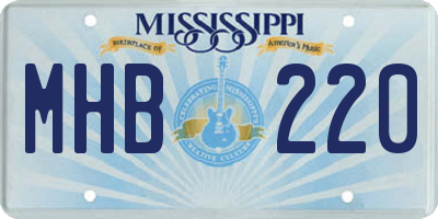MS license plate MHB220