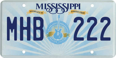 MS license plate MHB222