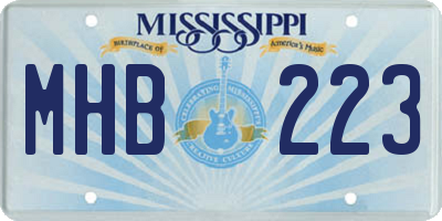 MS license plate MHB223