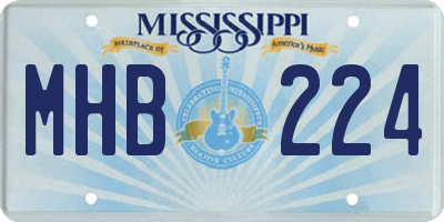 MS license plate MHB224