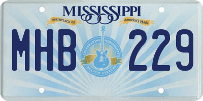 MS license plate MHB229