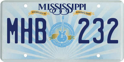 MS license plate MHB232