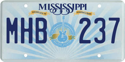 MS license plate MHB237