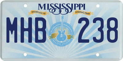 MS license plate MHB238