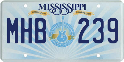 MS license plate MHB239