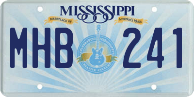 MS license plate MHB241