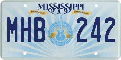 MS license plate MHB242
