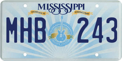 MS license plate MHB243