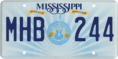 MS license plate MHB244