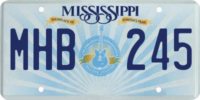 MS license plate MHB245