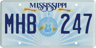 MS license plate MHB247