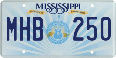 MS license plate MHB250