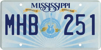 MS license plate MHB251