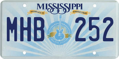 MS license plate MHB252
