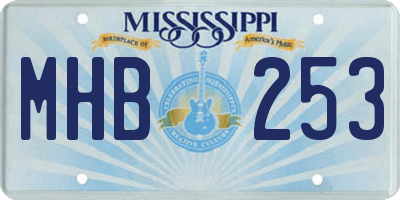 MS license plate MHB253