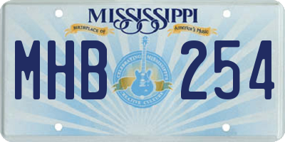 MS license plate MHB254