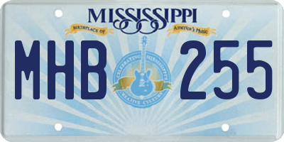 MS license plate MHB255