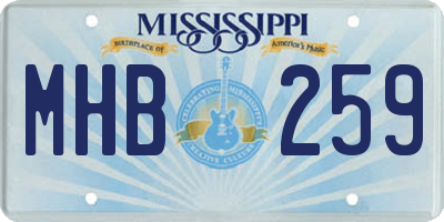 MS license plate MHB259