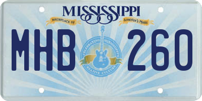 MS license plate MHB260