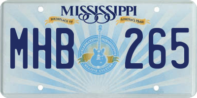 MS license plate MHB265