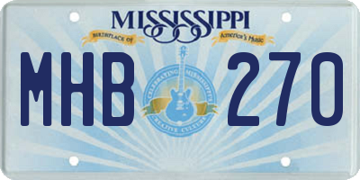MS license plate MHB270