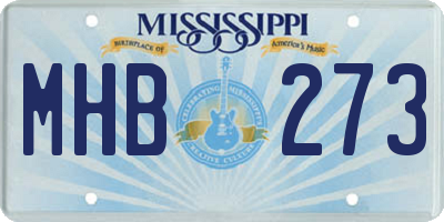 MS license plate MHB273