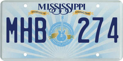 MS license plate MHB274