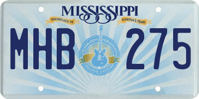 MS license plate MHB275