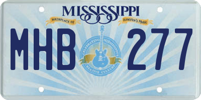 MS license plate MHB277
