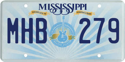 MS license plate MHB279