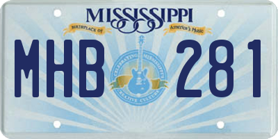 MS license plate MHB281