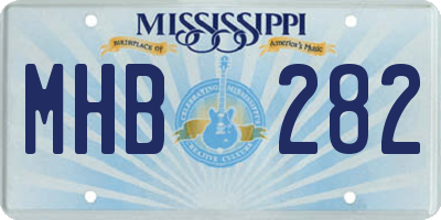 MS license plate MHB282