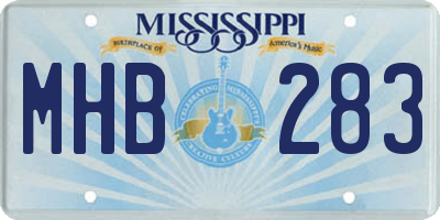 MS license plate MHB283