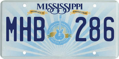 MS license plate MHB286