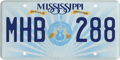 MS license plate MHB288
